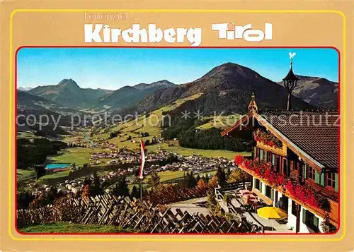 Kirchberg Tirol Jausenstation Filzerhof Panorama Blick gegen Rettenstein und Gaisberg Kat. Kirchberg in Tirol