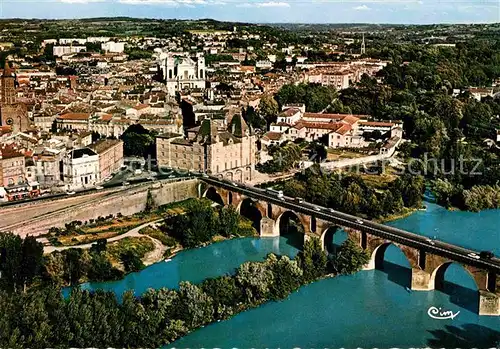 Montauban Vieux Pont et le Musee Ingres vue aerienne Kat. Montauban