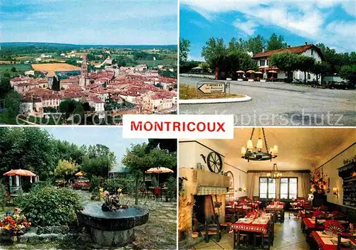 AK / Ansichtskarte Montricoux Le Relais du Postillon Hotel Restaurant vue sur la ville Kat. Montricoux