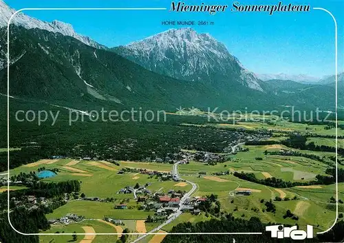 AK / Ansichtskarte Frohnhausen Barwies Panorama Hohe Munde Mieminger Sonnenplateau Fliegeraufnahme