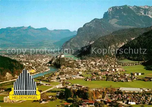 AK / Ansichtskarte Kufstein Tirol Gesamtansicht mit Alpenpanorama Kaisergebirge Heldenorgel Fliegeraufnahme Kat. Kufstein