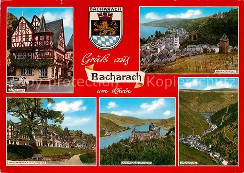 Bacharach Rhein Jugendburg Stahleck Steger Tal Altes Haus Wehrgang Kat. Bacharach