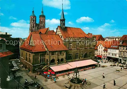 Goettingen Niedersachsen Gaenselieselbrunnen Rathaus und Johanneskirche Kat. Goettingen