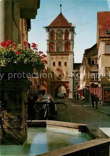 Wangen Allgaeu Paradiesstrasse mit St. Martinstor Kat. Wangen im Allgaeu