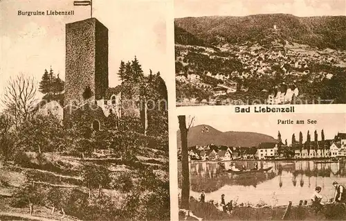 Bad Liebenzell Burgruine Panorama Seepartie Kat. Bad Liebenzell