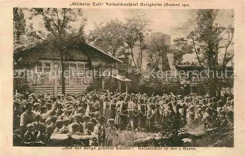 oetigheim Wilhelm Tell Volksschauspiel Szene Gesamtchor Kat. oetigheim