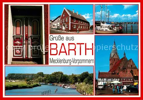 Barth Eingangsportal Hafen Marktplatz Kirche Hafen Tor zu den Bodden Kat. Barth