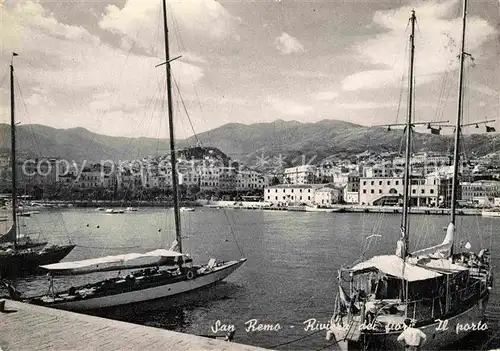 San Remo Riviera dei fiori Il porto Blumenkueste Hafen Segelboot Kat. San Remo