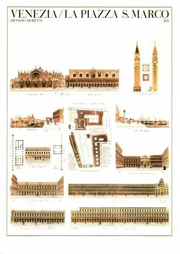 AK / Ansichtskarte Venezia Venedig Piazza San Marco Illustration Kat. 