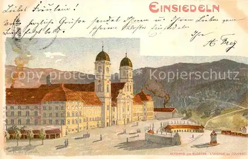 AK / Ansichtskarte Einsiedeln SZ Aufgang zum Kloster Kat. Einsiedeln