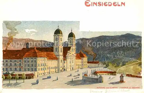 AK / Ansichtskarte Einsiedeln SZ Aufgang zum Kloster Kat. Einsiedeln