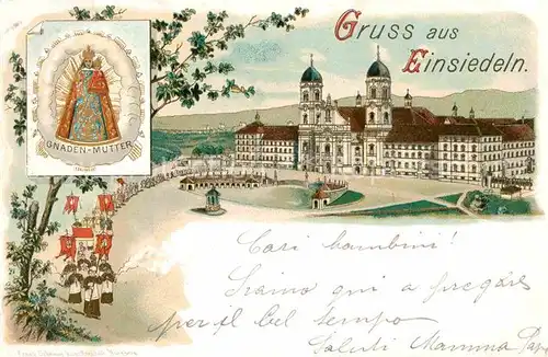 AK / Ansichtskarte Einsiedeln SZ Schloss und Kirche Gnadenbild Kat. Einsiedeln
