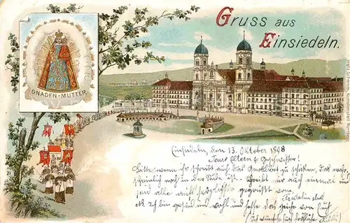 AK / Ansichtskarte Einsiedeln SZ Kloster und Kirche Gnadenbild Kat. Einsiedeln