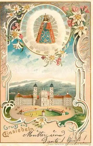 AK / Ansichtskarte Einsiedeln SZ Gnadenbild Kloster und Kirche Kat. Einsiedeln