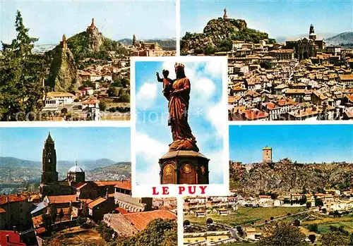 AK / Ansichtskarte Le Puy en Velay Panorama Basilika Marienstatue Rocher Corneille Kat. Le Puy en Velay
