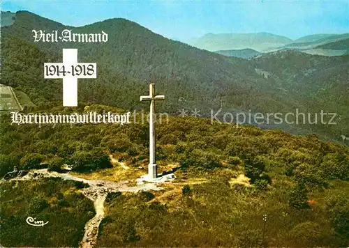 AK / Ansichtskarte Vieil Armand Hartmannswillerkopf Monument national Nationaldenkmal 1. Weltkrieg Vogesen Fliegeraufnahme