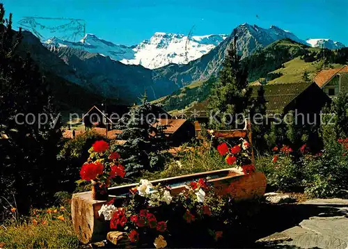 AK / Ansichtskarte Adelboden Brunnentrog Steghorn Wildstrubel Fitzer Berner Alpen Kat. Adelboden