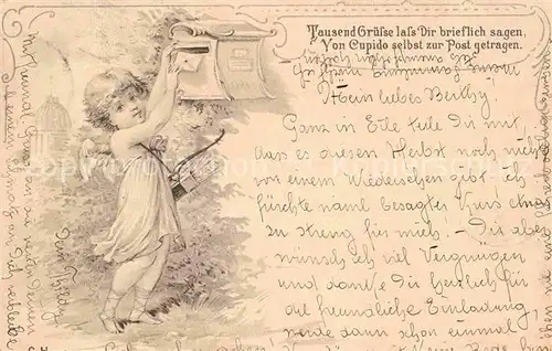 AK / Ansichtskarte Engel Cupido Brief Briefkasten Vers  Kat. Religion
