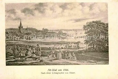 AK / Ansichtskarte Kiel Alt Kiel um 1846 Lithographie Kat. Kiel