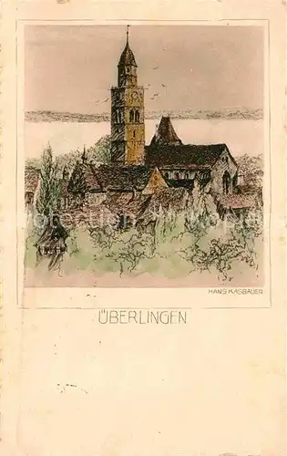 AK / Ansichtskarte ueberlingen Bodensee Kirche Kuenstlerkarte Kat. ueberlingen
