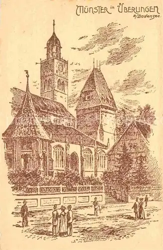 AK / Ansichtskarte ueberlingen Bodensee Kirche Zeichnung Kat. ueberlingen
