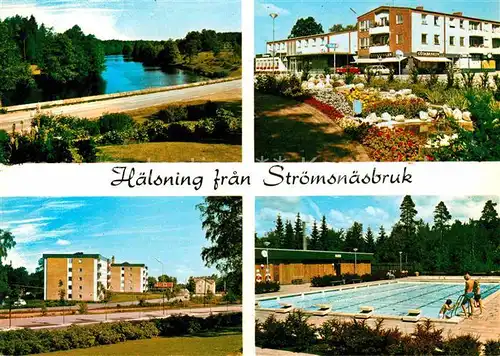 AK / Ansichtskarte Stroemsnaesbruk Freibad Flusspartie