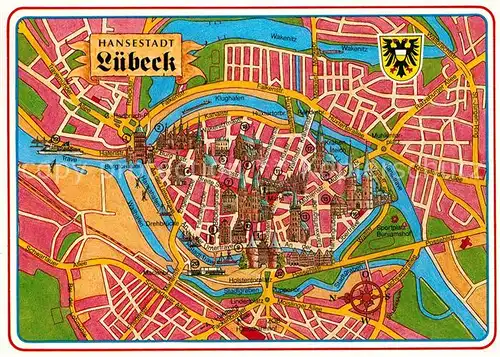 AK / Ansichtskarte Luebeck Lapgplan der Hansestadt Kat. Luebeck