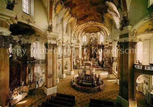 AK / Ansichtskarte Vierzehnheiligen Wallfahrtskirche Basilika erbaut von Balthasar Neumann innen Kat. Bad Staffelstein