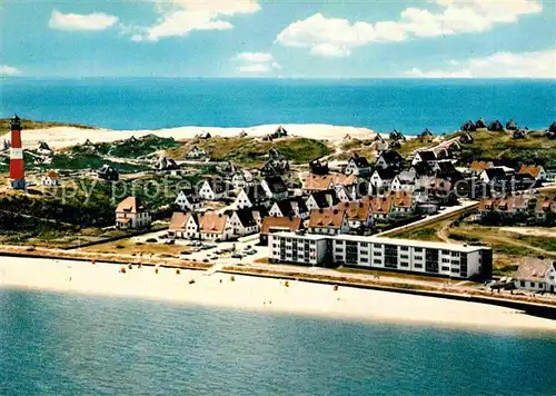 AK / Ansichtskarte Hoernum Sylt Fliegeraufnahme Strand Leuchtturm Duenen Kat. Hoernum (Sylt)