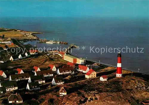 AK / Ansichtskarte Hoernum Sylt Fliegeraufnahme mit Leuchtturm und Hafen Kat. Hoernum (Sylt)