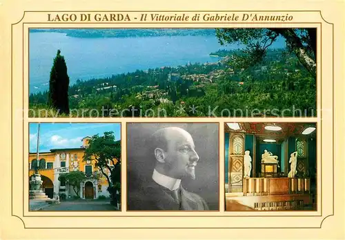 AK / Ansichtskarte Gardone Riviera Lago di Garda Il Vittoriale di Gabriele D Annunzio Villa Portrait Panorama Gardasee Kat. Italien