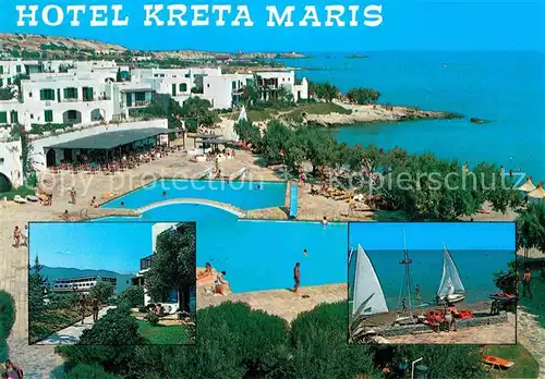 AK / Ansichtskarte Limin Hersonissou Hotel Creta Maris Bungalows Panorama Kueste Strand Segeln