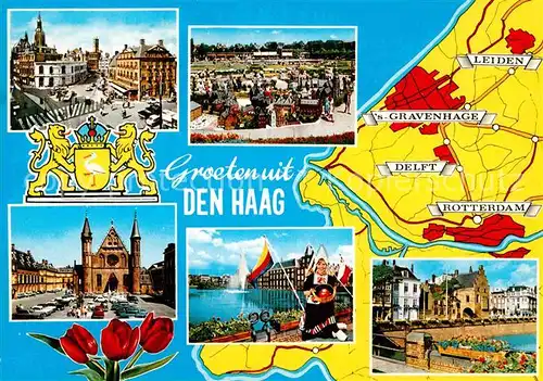 AK / Ansichtskarte Den Haag Teilansichten Binnenhof Landkarte Kat. s Gravenhage