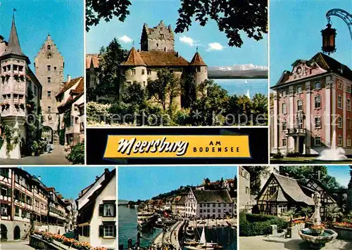 AK / Ansichtskarte Meersburg Bodensee Altstadt Schloss Hafen Promenade Brunnen Kat. Meersburg