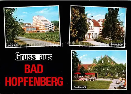 AK / Ansichtskarte Bad Hopfenberg Kurklinik Sanatorium Restaurant Moorbad Westfaelisches Bauernbad Kat. Petershagen