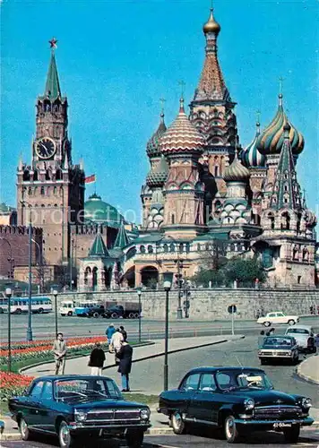 AK / Ansichtskarte Moscow Moskva Spasskaja Turm Wasilij Blaschennij Kathedrale  Kat. Moscow
