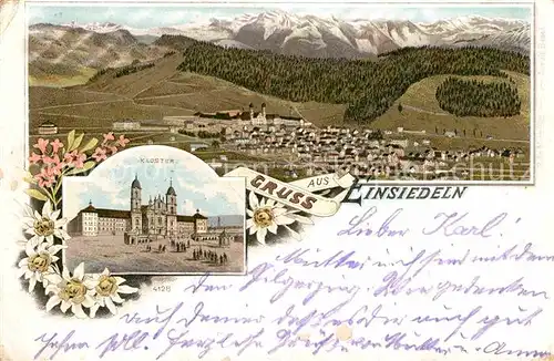 AK / Ansichtskarte Einsiedeln SZ Panorama Kloster und Kirche Kat. Einsiedeln
