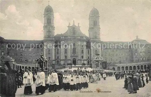 AK / Ansichtskarte Einsiedeln SZ Kloster mit Procession Kat. Einsiedeln