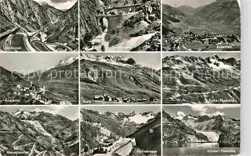 AK / Ansichtskarte Rhonegletscher Glacier du Rhone Furka Passhoehe Grimsel Schoellenen Teufelsbruecke Realp Kat. Rhone