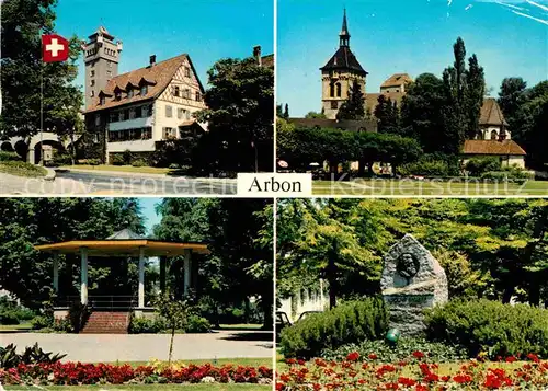 AK / Ansichtskarte Arbon TG Roemerhof Gallus Kapelle Parkpavillon Adolph Saurer Denkmal Kat. Arbon
