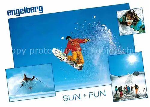 AK / Ansichtskarte Engelberg OW Skifahrer Snowboarder  Kat. Engelberg