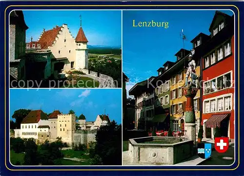 AK / Ansichtskarte Lenzburg AG Schloss Brunnen Stadtansicht
