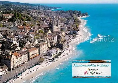 AK / Ansichtskarte Zuerich ZH Luftaufnahme Strand