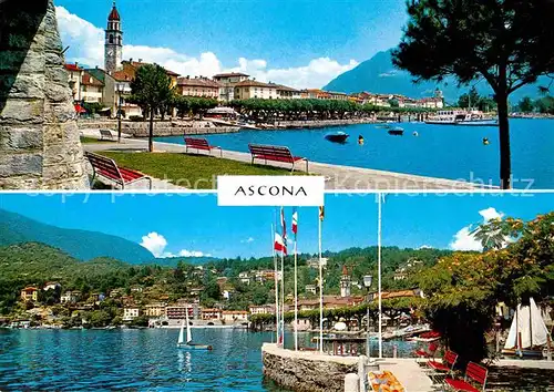 AK / Ansichtskarte Ascona TI Lago Maggiore Kirche Panorama Kat. Ascona
