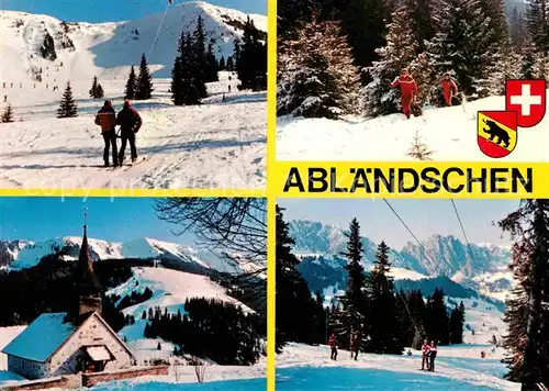 AK / Ansichtskarte Ablaendschen Winter Skigebiet Kirche Kat. Ablaendschen