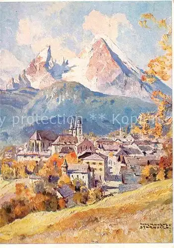 AK / Ansichtskarte Maurus Hanns Berchtesgaden mit Watzmann  Kat. Kuenstlerkarte