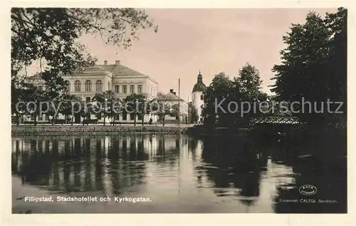AK / Ansichtskarte Filipstad Vaermland Stadshotellet och Kyrkogatan
