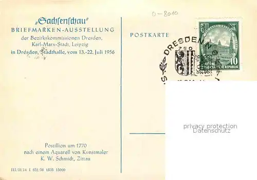 AK / Ansichtskarte Dresden 750 Jahrfeier Sachsenschau Briefmarken Ausstellung Kat. Dresden Elbe
