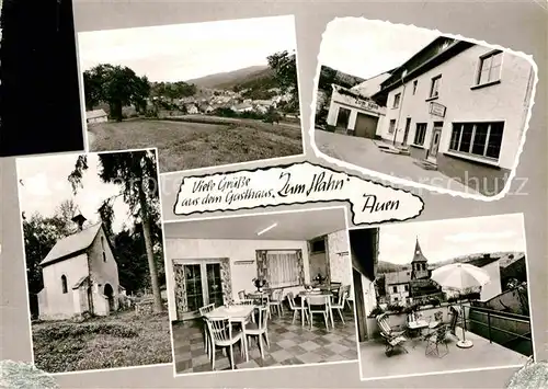 AK / Ansichtskarte Auen Monzingen Gasthaus Zum Hahn Terrasse Kapelle Kat. Auen