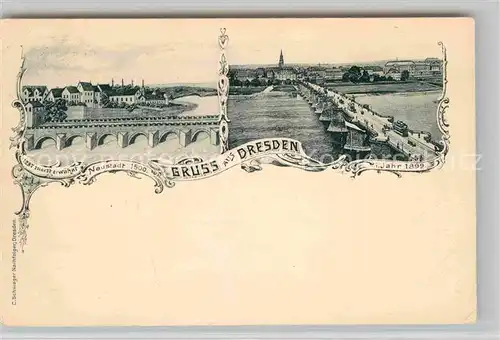 AK / Ansichtskarte Dresden Neustadt um 1500 und 1899 Kat. Dresden Elbe